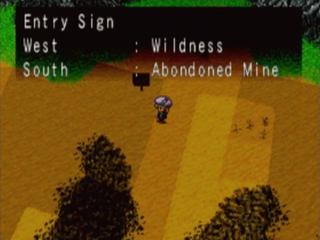 MAP - Entry Sign - West: Wildness | South: Abondoned Mine (TYPO)