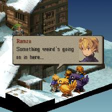[Ramza's party appears near the house.] Ramza