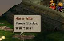 [Man's voice breaks the silence.] Man's voice
