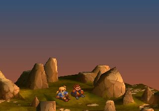[Ramza & Delita are sitting on the grass and looking at the sunset.]