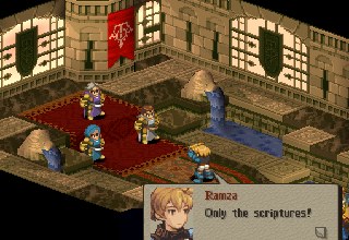 [Ramza steps forward and shows the Germonik scriptures.] Ramza