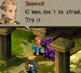 [Beowulf walks up to Reis.]