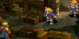 [Ramza makes a gesture to keep silence. Agrias walks through archway and speaks to Mustadio.]