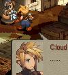[Cloud looks at the girl with surprise.] Cloud