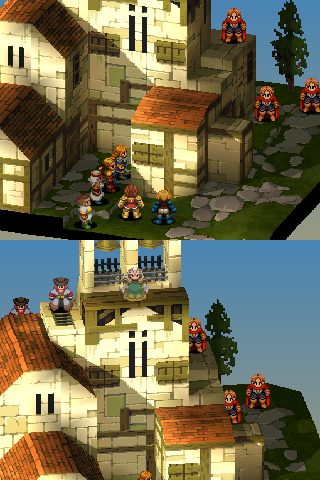 [3 Knights are standing beside the church. 2 Oracles and Zalmo are on the roof.]